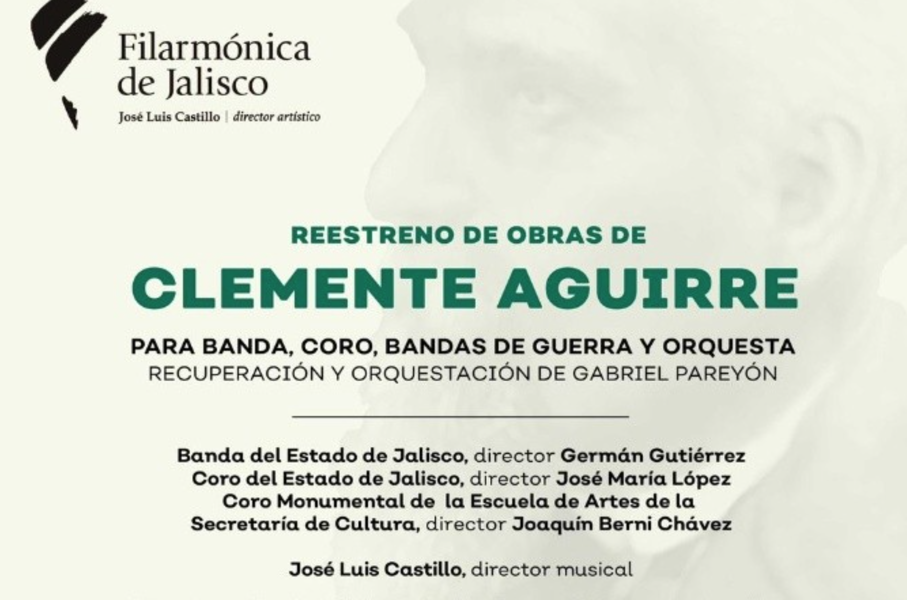 La Filarmónica de Jalisco rinde homenaje a Clemente Aguirre